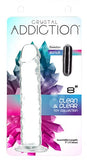 Addiction Crystal 8 Vertical Dong Clear Tpe W- Bullet