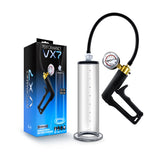 Performance Vx7 Vacuum Penis Pump W- Brass Trigger & Pressure Gauge Clear