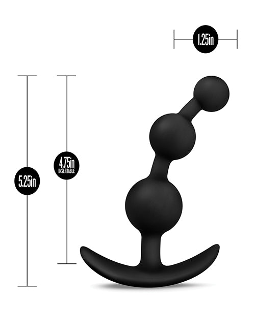 Anal Adventures Platinum Small Anal Beads Black - iVenuss