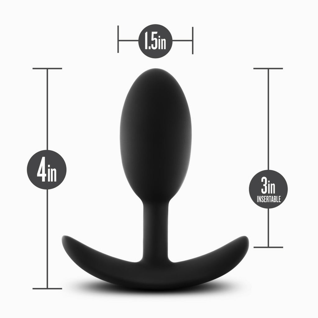 Anal Adventures Platinum Silicone Vibra Slim Plug Medium Black