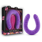 Ruse 18 Silicone Slim Double Dong Purple " - iVenuss