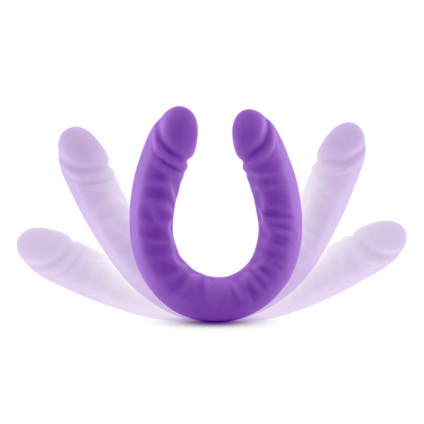 Ruse 18 Silicone Slim Double Dong Purple " - iVenuss