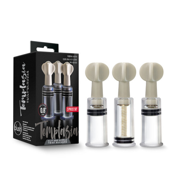 Temptasia Clit & Nipple Twist Suckers Set Of 3 Clear - iVenuss