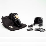 Cb-3000 Black 3in Chastity Cage W- Complete Kit