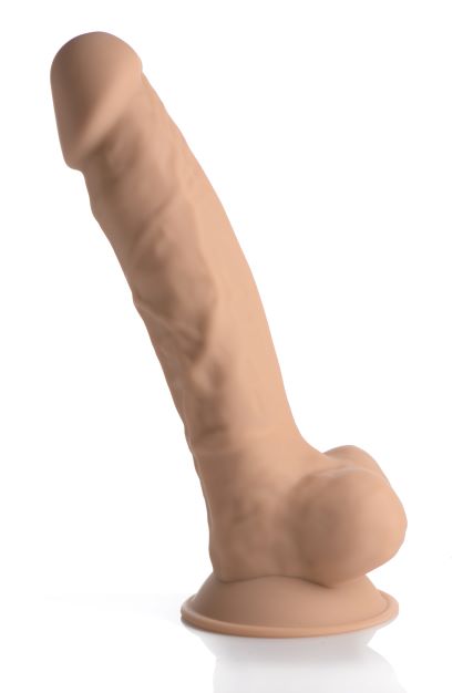 Fleshstixxx 8in Vibrating Dildo W- Balls Medium