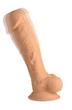 Fleshstixxx 8in Vibrating Dildo W- Balls Medium