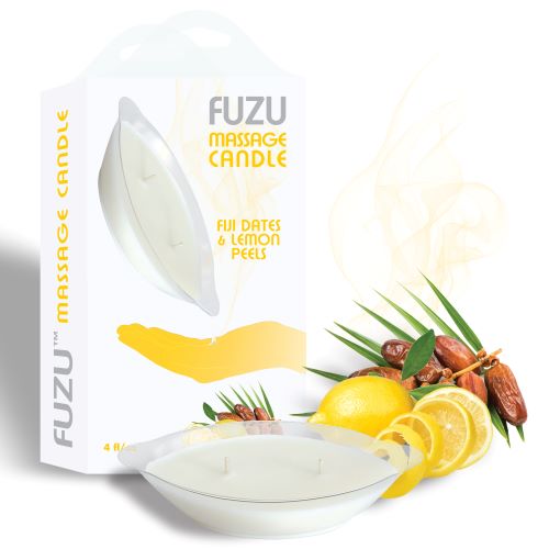 Fuzu Massage Candle Fiji Dates & Lemon Peel 4 Oz - iVenuss