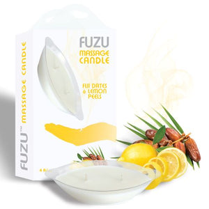 Fuzu Massage Candle Fiji Dates & Lemon Peel 4 Oz - iVenuss