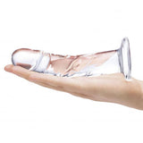Glas 7 Curved Realistic Glass Dildo W Veins "