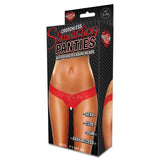 Crotchless Panties W-pearl Beads Red Sm - iVenuss