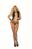 Fence Net Garter Belt W- Matching Stockings Black Queen