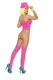 Vivace G String & Stockings Neon Pink O-s - iVenuss