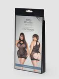 Fifty Shades Captivate Plus Size Black Lace Spanking Mini Dress O-s Queen