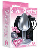 9's Silver Starter Heart Bejeweled Steel Plug Pink - iVenuss