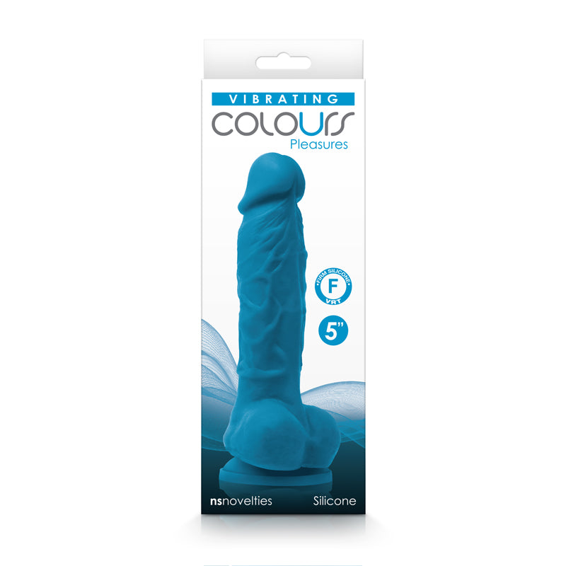 Colours Pleasures Vibrating 5 Dildo Blue "