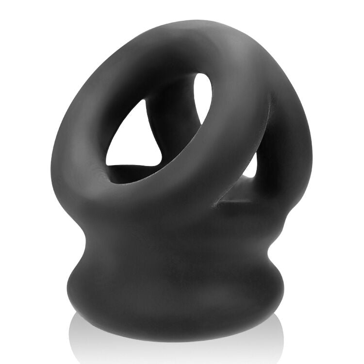 Tri Squeeze Cocksling Ball Stretcher Oxballs Silicone Tpr Blend Black Ice - iVenuss