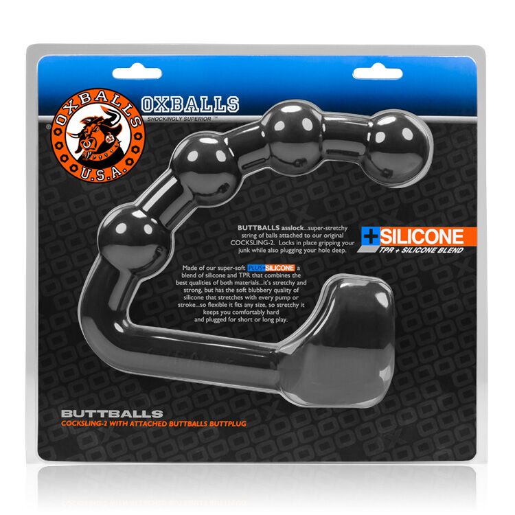 Buttballs Asslock & Cocksling Oxballs Silicone-tpr Blend Black Ice - iVenuss