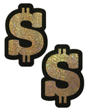 Pastease Money Gold Glitter Dollar Sign Nipple Pasties