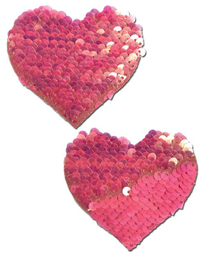 Pastease Hot Pink & Matte Pink Color Changing Sequin Hearts Pasties - iVenuss