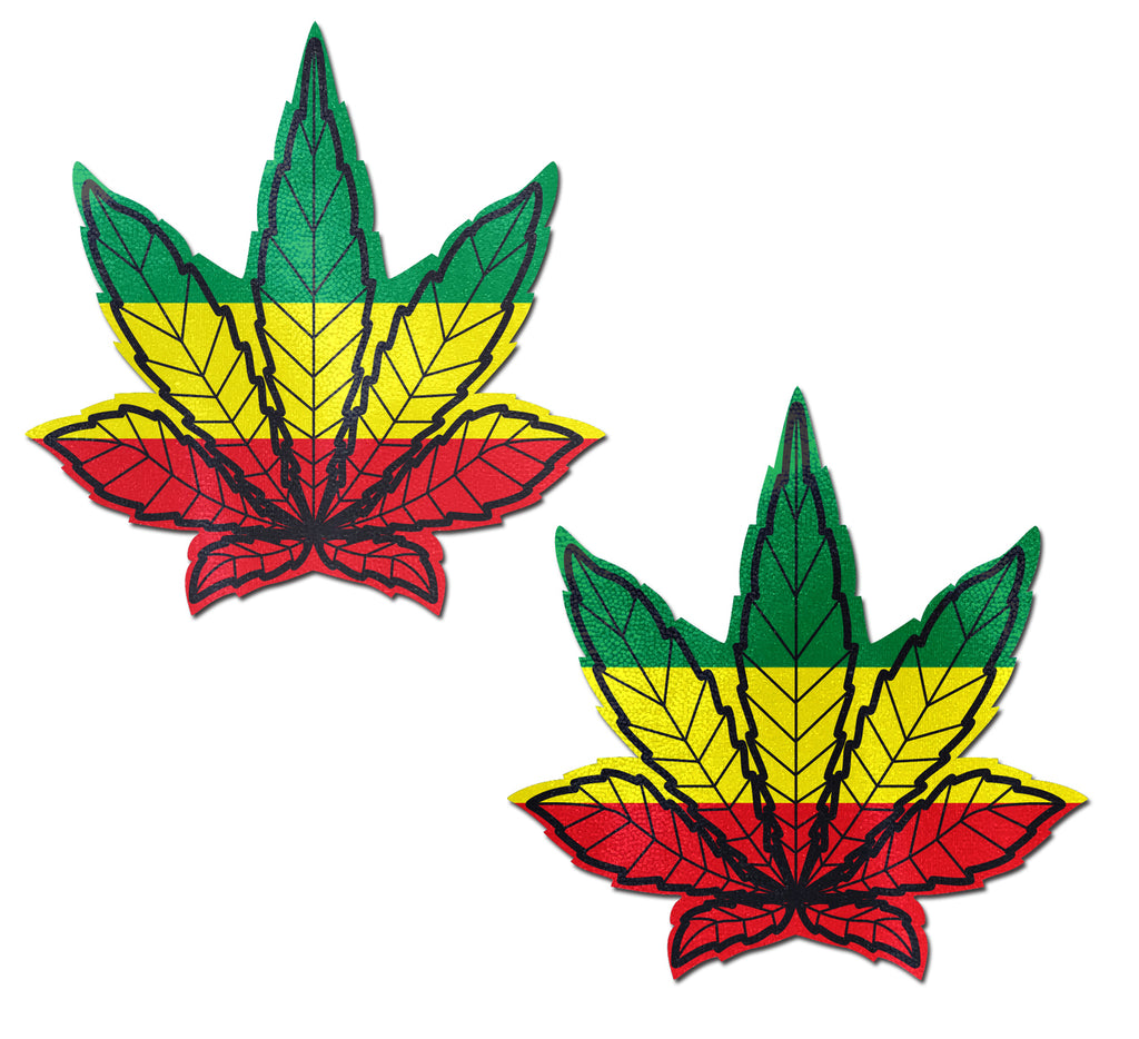 Pastease Indica Pot Leaf Rasta Weed Nipple Pasties - iVenuss