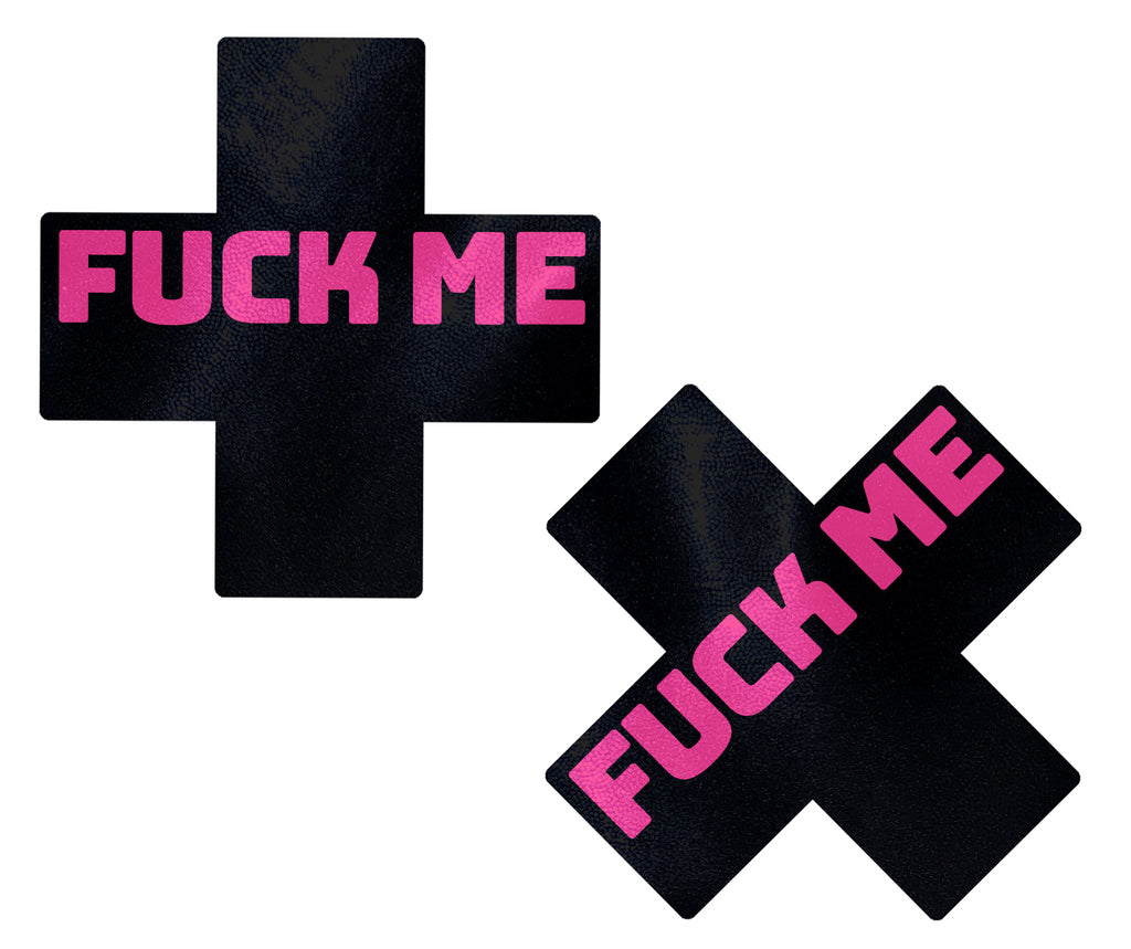 Pastease Liquid Black Cross Pink Fuck Me - iVenuss