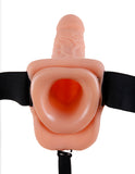 Fetish Fantasy 9 Vibrating Hollow Strap On W-balls Flesh " - iVenuss