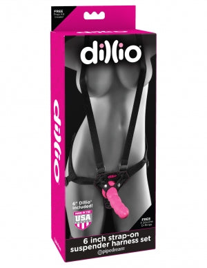 Dillio 6 Strap On Suspender Harness Set Pink " - iVenuss