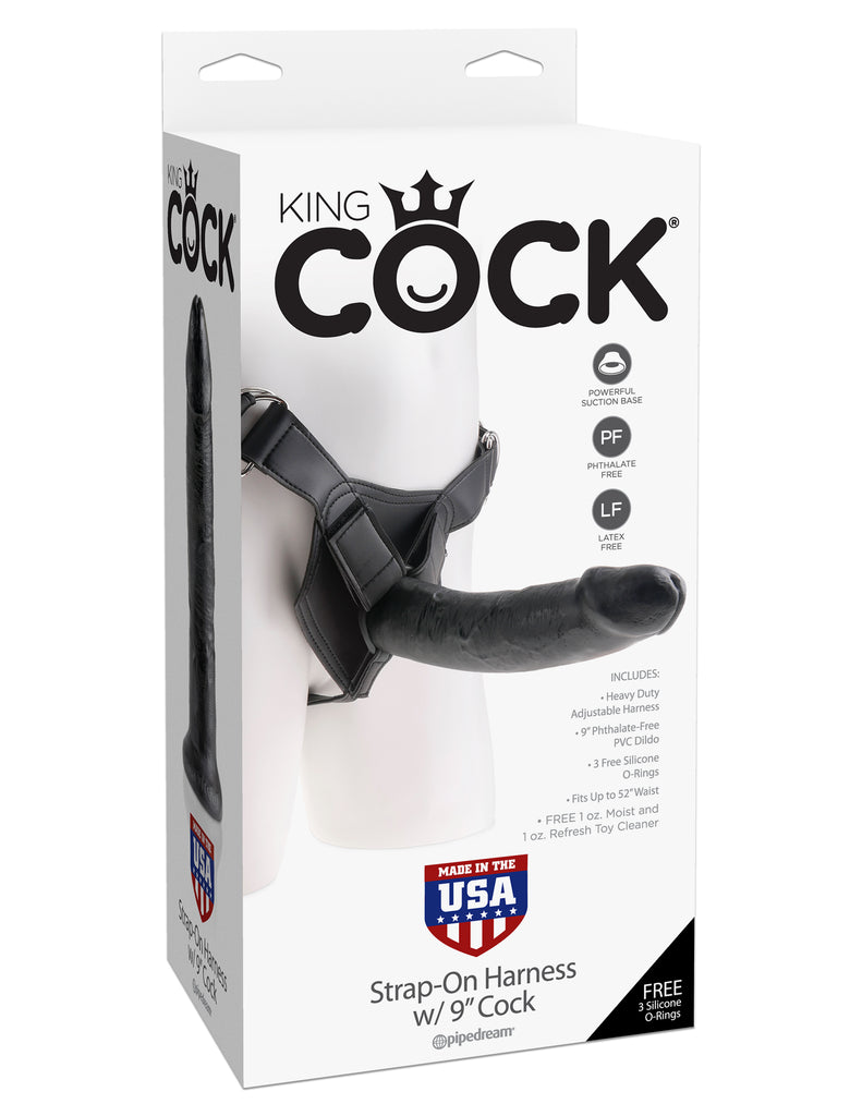 King Cock Strap On Harness W-9 Cock Black " - iVenuss