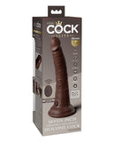 King Cock Elite 7 In Vibrating Dual Density Brown