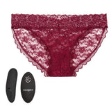 Remote Control Lace Panty Set L-xl Burgundy