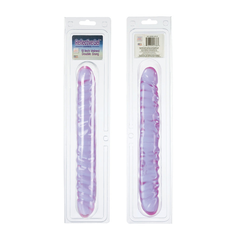 Reflective Gel Veined Double Dong 12in - iVenuss