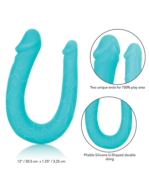 Silicone Double Dong Teal Ac-dc - iVenuss