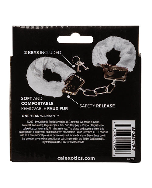 Playful Furry Cuffs White