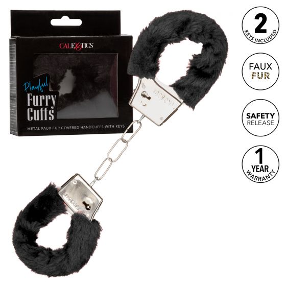 Playful Furry Cuffs Black