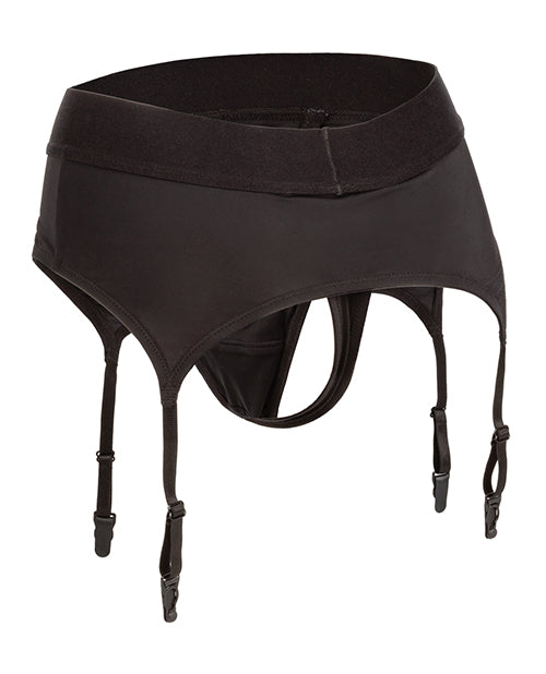 Boundless Thong W- Garter L-xl Harness Black