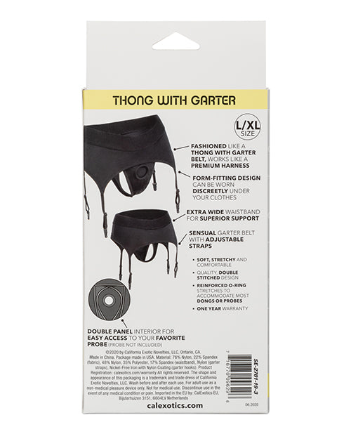 Boundless Thong W- Garter L-xl Harness Black