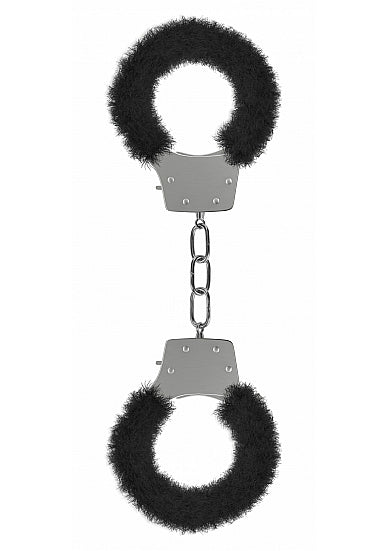 Pleasure Handcuffs Furry Black - iVenuss