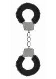 Pleasure Handcuffs Furry Black - iVenuss