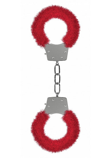 Pleasure Handcuffs Furry Red - iVenuss