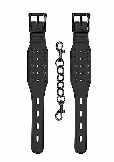 Ouch! Skulls & Bones Handcuffs W- Spikes Black - iVenuss