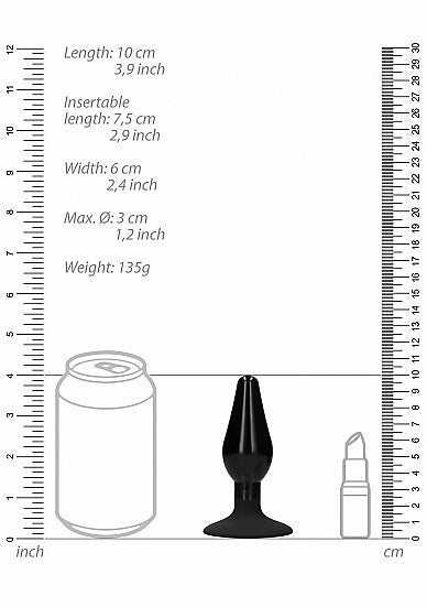Interchangeable Butt Plug Set Rounded Medium Black