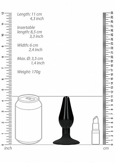 Interchangeable Butt Plug Set Rounded Large Black