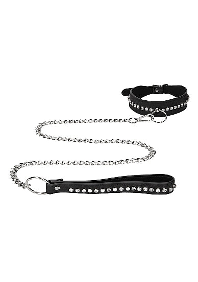 Diamond Studded Collar W- Leash