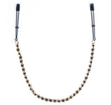 Black Tweezer Nipple Clamps W- Beaded Chain - iVenuss
