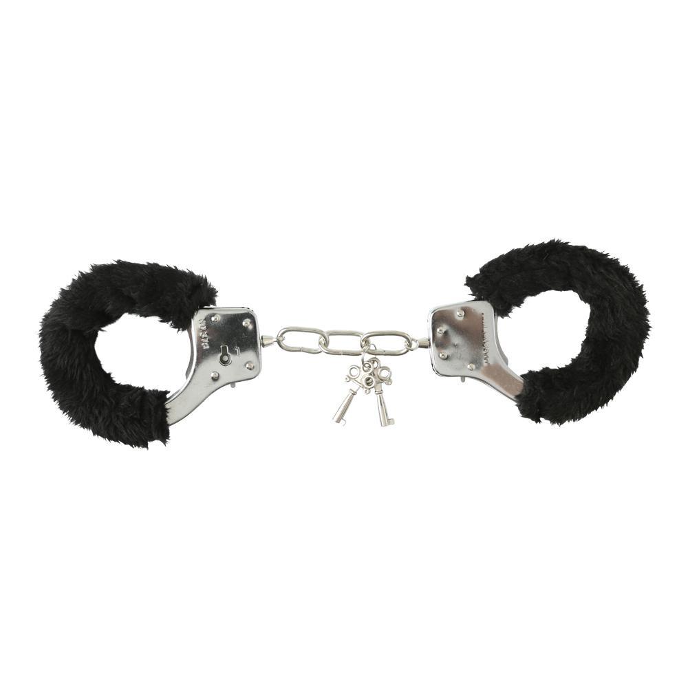 Sex & Mischief Furry Handcuffs Black - iVenuss