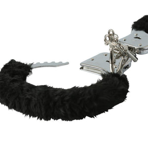 Sex & Mischief Furry Handcuffs Black - iVenuss