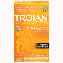 Trojan Stimulations Ultra Ribbed 12 Pack - iVenuss