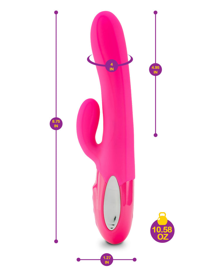 Viben Hypnotic Thrusting Rabbit W- Clit Stim Hot Pink