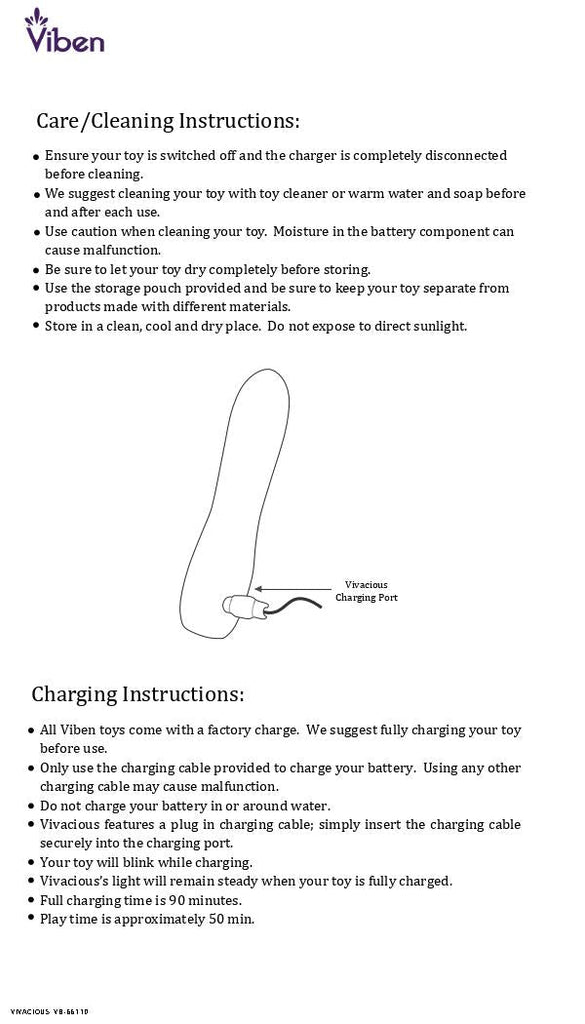 Viben Vivacious 10 Function Bullet Violet