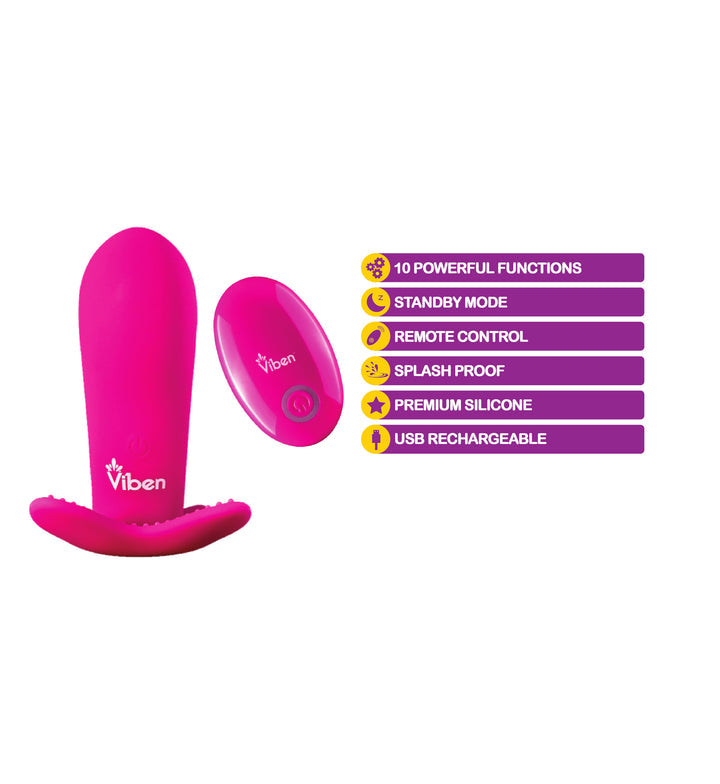 Viben Intrigue Panty Vibe W- Pleasure Nubs Hot Pink